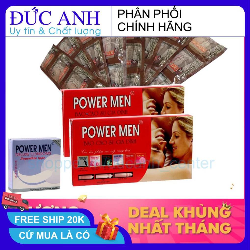 [ CHE TÊN ] COmbo 2 hộp Bao cao su Powermen Hàn Quốc 2 hộp x 12 chiếc siêu mỏng kéo dài thời gian yêu Mt2018