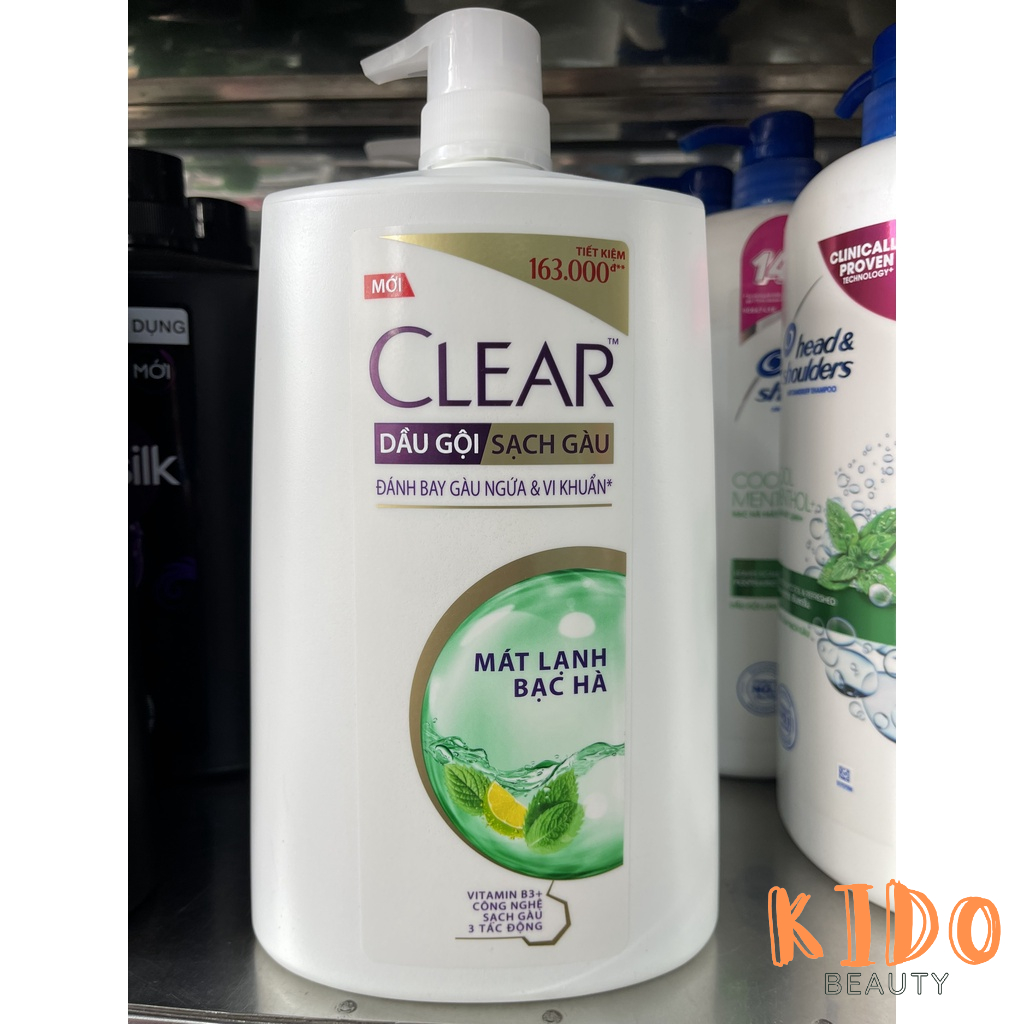 Dầu Gội Sạch Gàu CLEAR Nuôi Dưỡng Da Đầu Mát Lạnh Bạc Hà 170g | 340g | 630g | 900g | 1.4Kg
