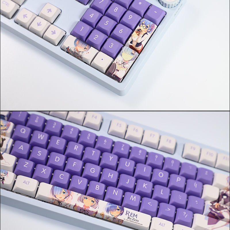 Rem Keycap XDA Hồ sơ Anime Chủ đề Keycap PBT Thuốc nhuộm Thăng hoa Bàn phím cơ Keycap 108 Phím