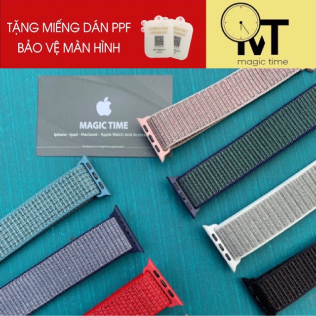 [TẶNG PPF BẢO VỆ MÀN HÌNH] Dây vải Sport Loop Cao Cấp Dành Cho Apple Watch