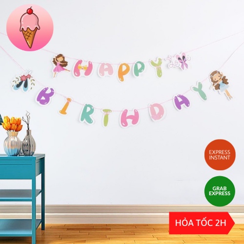 Dây Chữ Happy Birthday Bằng Giấy Tổng Hợp Nhiều Chủ Đề Trang Trí Sinh Nhật - Kemshop