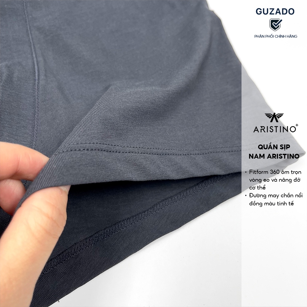 Quần sịp nam Boxer Aristino Cao Cấp ABX056 Thấm Hút Cực Tốt,Co Giãn,Mặc Mát Nhẹ Như Không