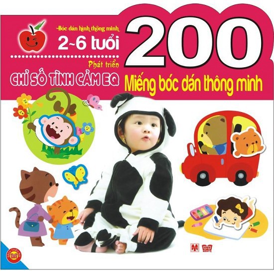 Sách - Bộ 4 quyển 200 Miếng bóc dán thông minh 2-6 tuổi - Tái bản 2018