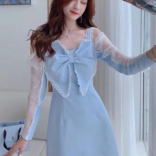 Váy nơ màu xanh xu hướng giới trẻ