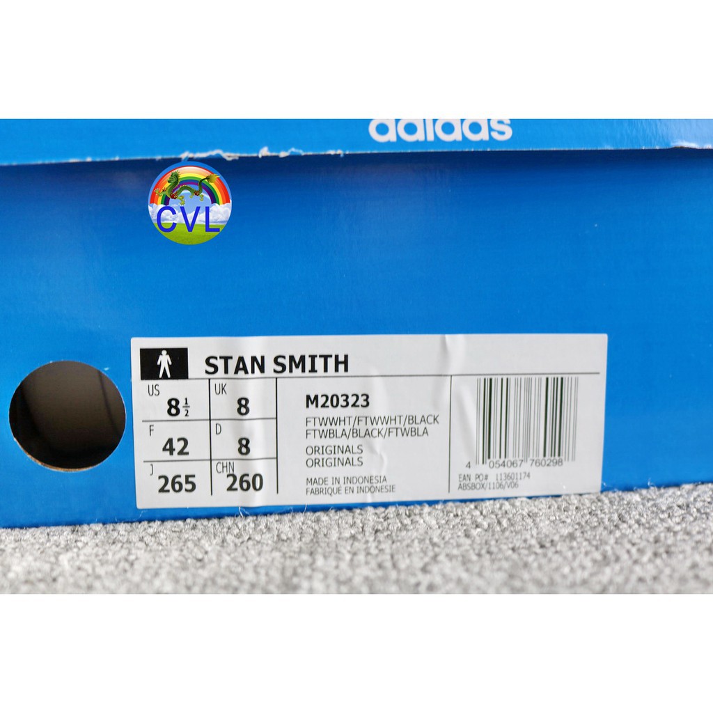 [Chính Hãng] Giày Adidas Stan Smith phong cách cổ điển siêu đẹp da mềm màu đen/trắng M20323 . 2020 Xịn Nhẩt new