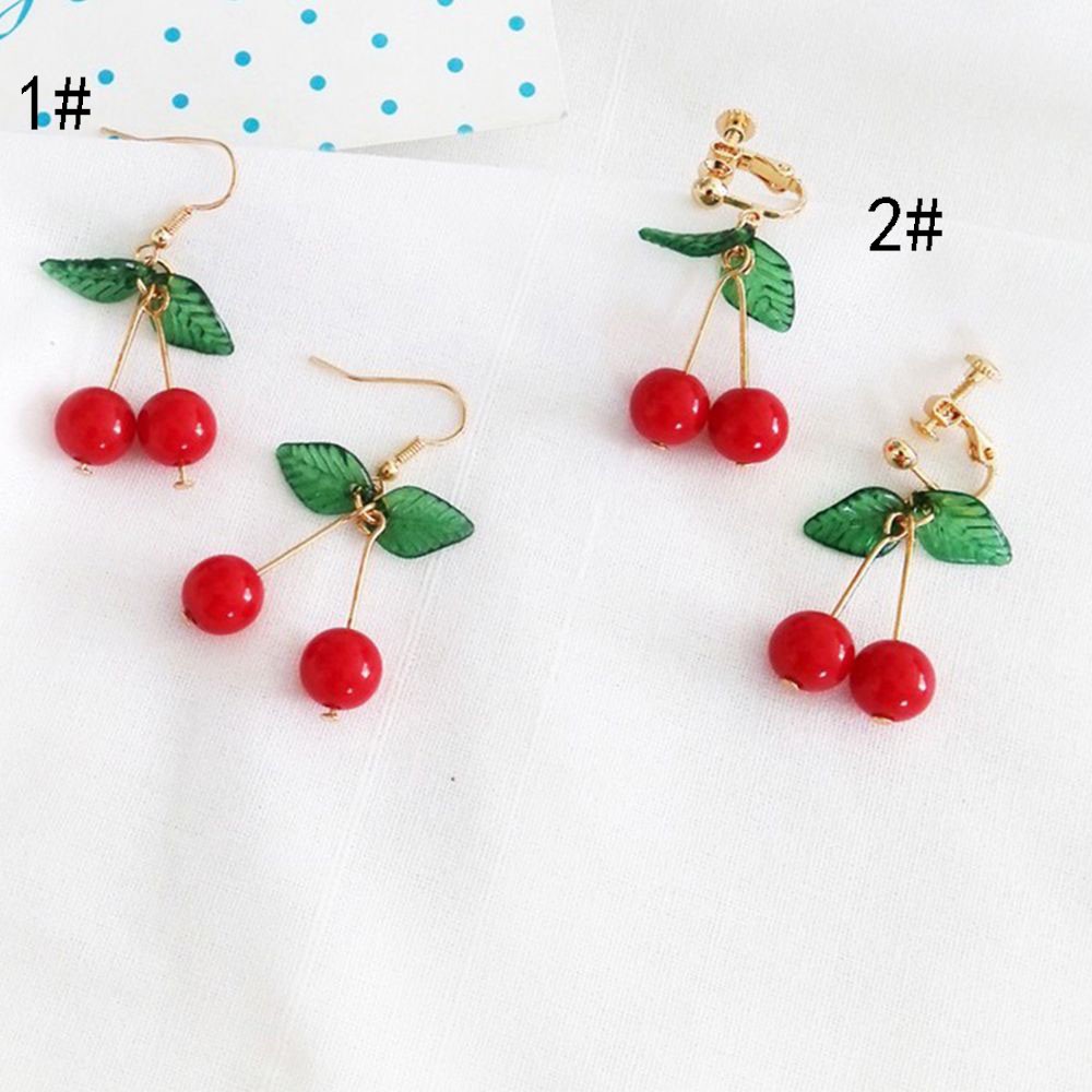Khuyên tai hình quả cherry xinh xắn cho nữ