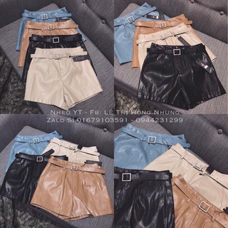 Quần short da kèm đai hàng Quảng Châu