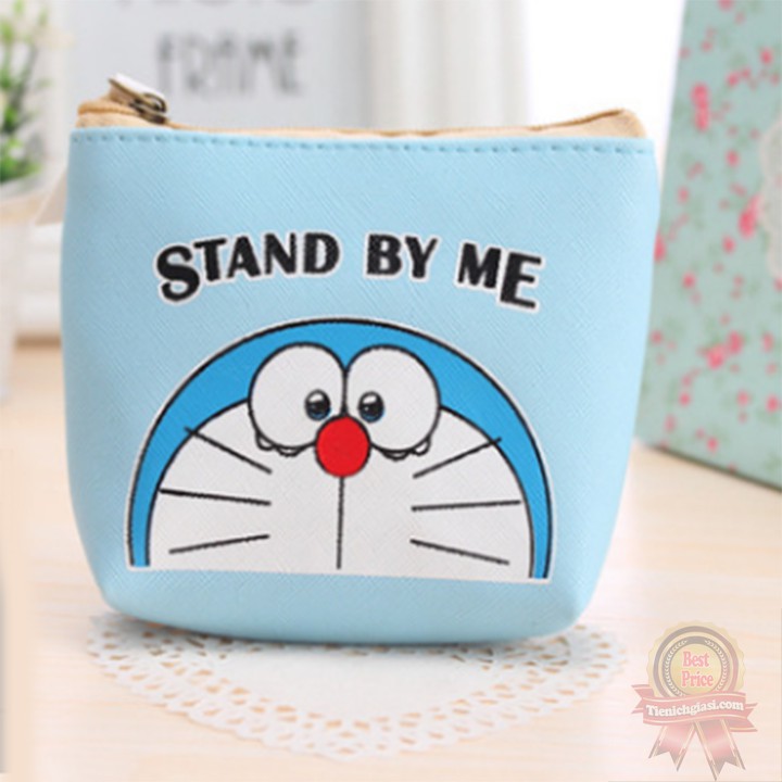 Túi đựng tiền lẻ xu đồ cá nhân cho bé vải dù canvas siêu bền hình Doremon nhiều màu cute dễ thương đáng yêu