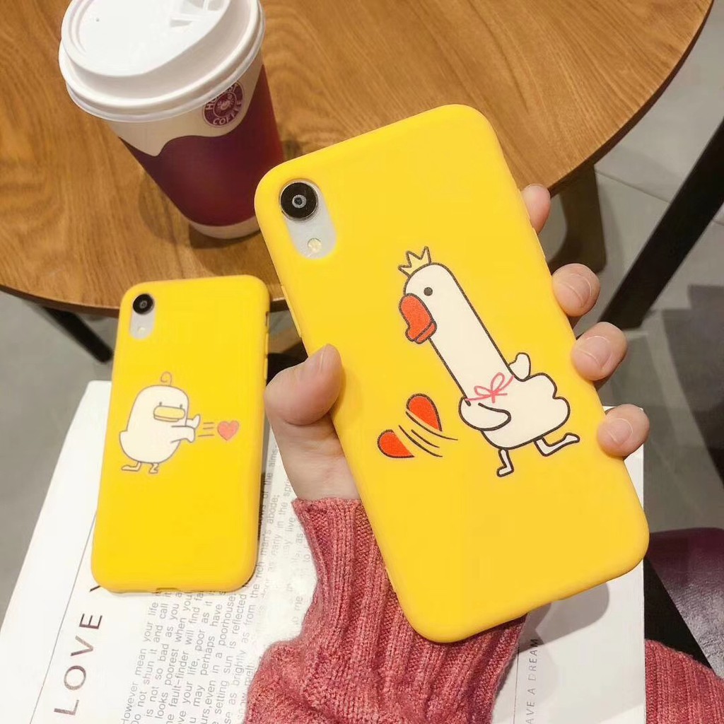 ốp lưng iphone hình gà vịt chém tim ốp iphone 6 6s 7 8 plus x xs xr xs max 11 pro max a74