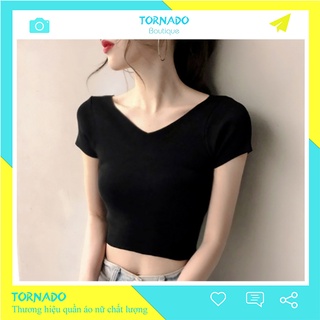 Áo thun croptop nữ cổ tym tôn dáng trẻ trung siêu hot TS_A03