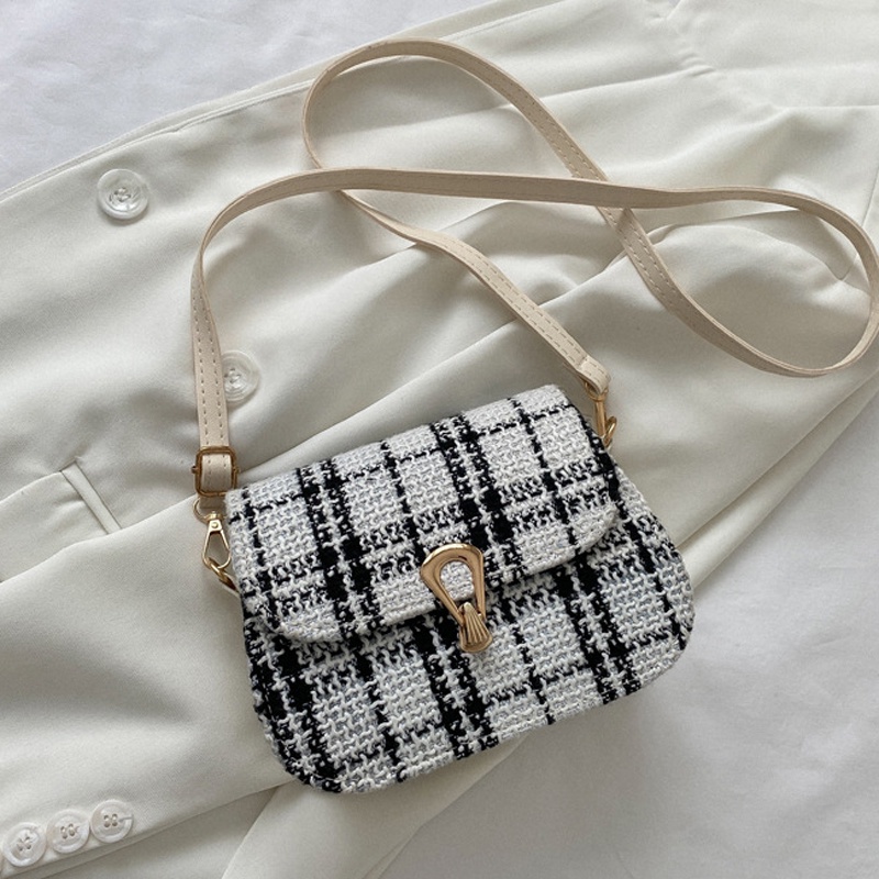 Túi Đeo Vai Họa Tiết Kẻ Sọc Đơn Giản Thời Trang Dành Cho Nữ