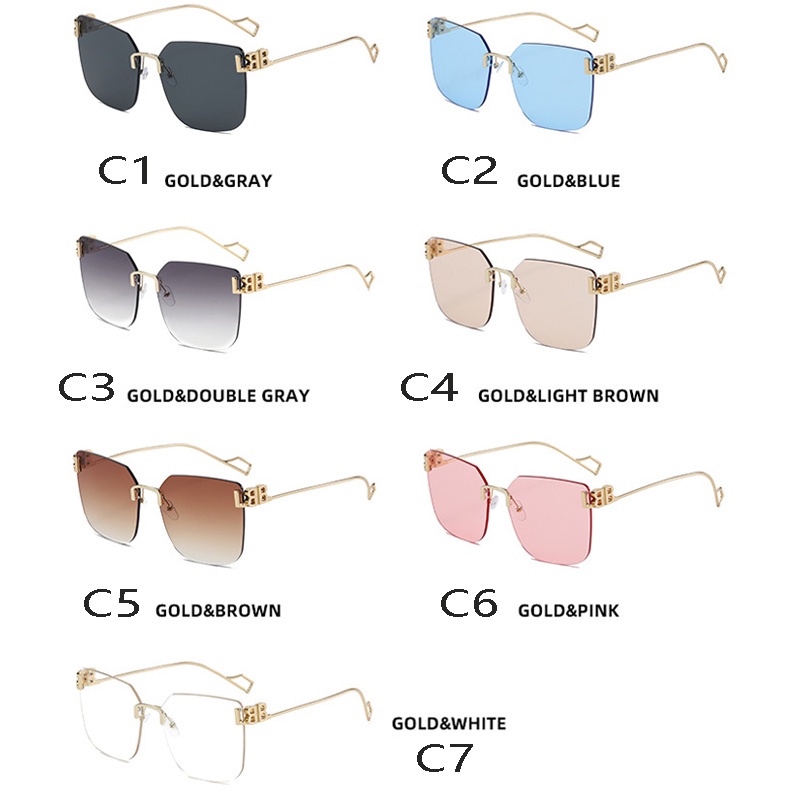 Kính Mát Gọng Lớn Không Viền Chống Ánh Thời Trang