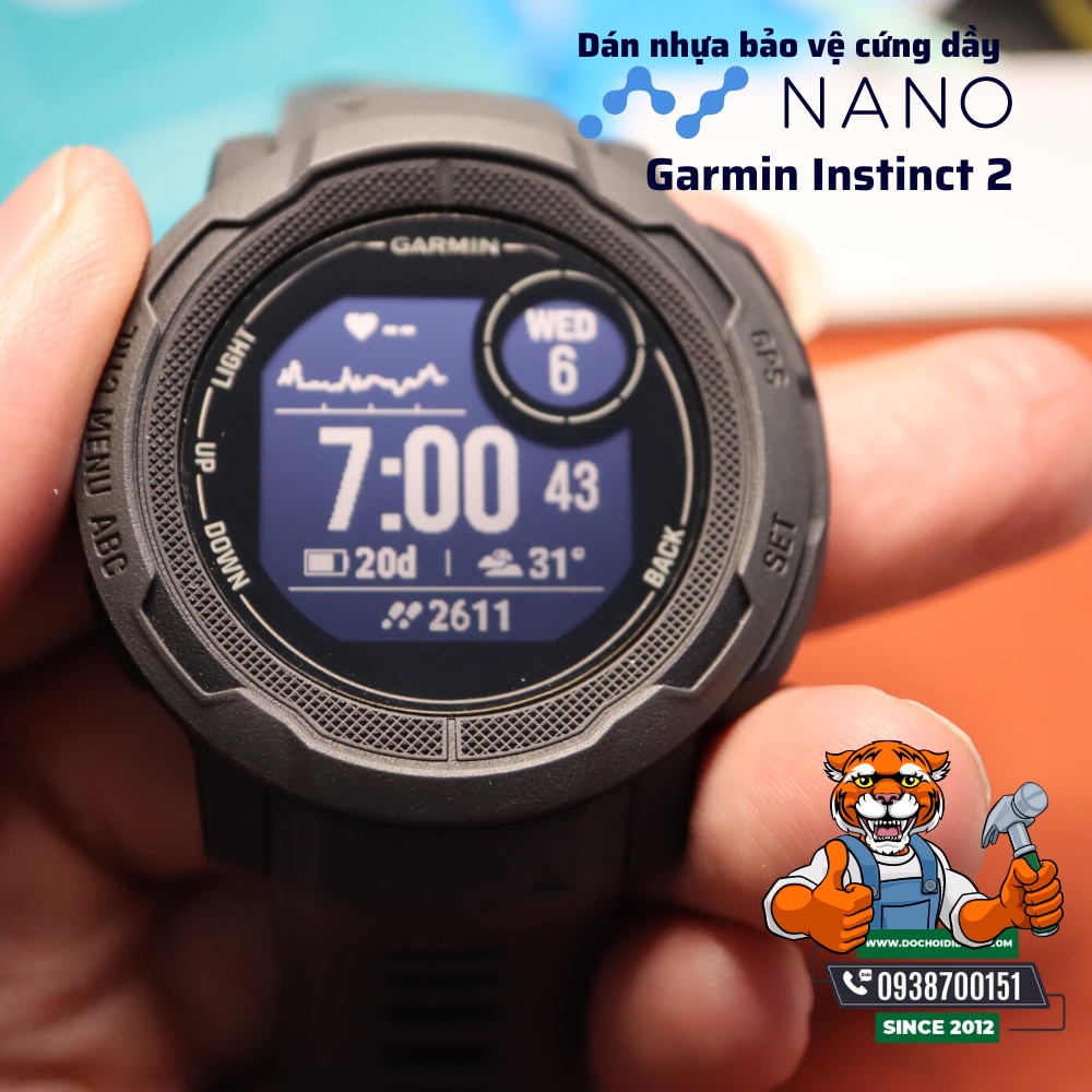 Miếng dán cường lực màn hình đồng hồ Garmin Instinct 2 nguyên liệu nhựa nano cao cấp