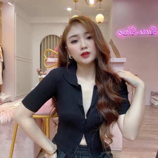 Áo thun gân len dây kéo 💞💞💞ch