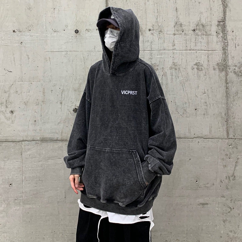 Áo hoodie Tay Dài Dáng Rộng Phong Cách retro Thời Trang Cho Nam Giới