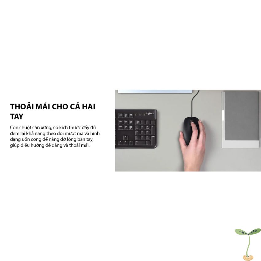 Bộ Bàn phím và chuột Logitech MK200 màu đen, Hàng chính hãng bảo hành 36 tháng