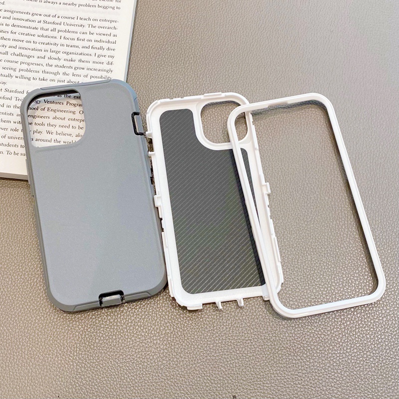 Ốp Điện Thoại Siêu Mỏng Chống Sốc 3 Trong 1 Màu Kẹo Cho iPhone 14 13 12 11 Pro Max XS XR X 8 7 Plus + SE 2020