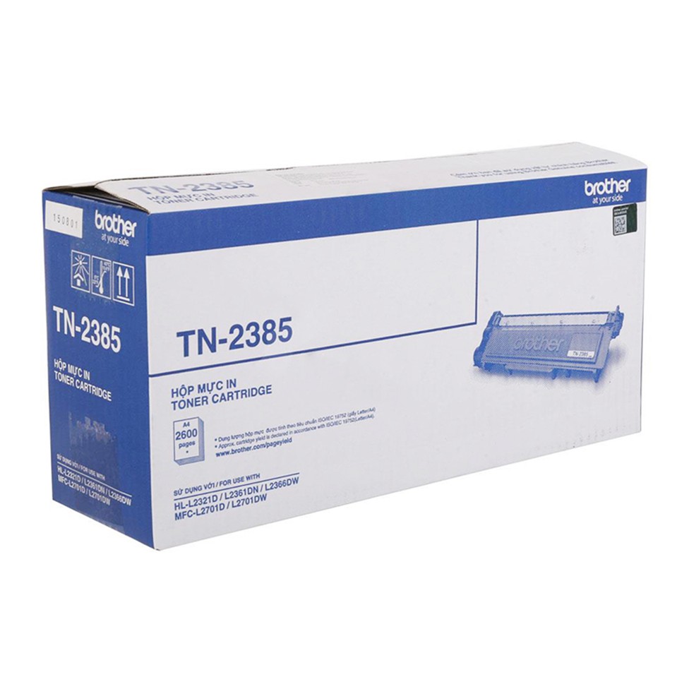 Mực In Brother TN-2385 Toner Mực Cho Máy In HL-L2321D, HL-2361DN, HL-2366DW, MFC-L2701D, MFC-L2701DW - Hàng Chính Hãng