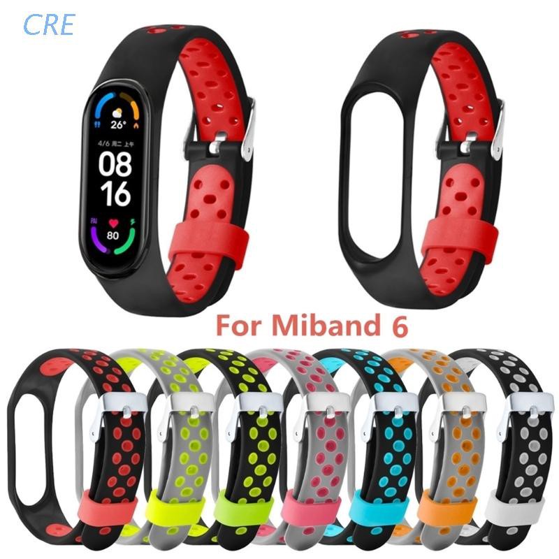 Dây Đeo Thay Thế Bằng Silicon Khóa Kim Loại Chống Thấm Nước Cho Đồng Hồ Thông Minh Xiao-Mi Mi Band 6 / 5