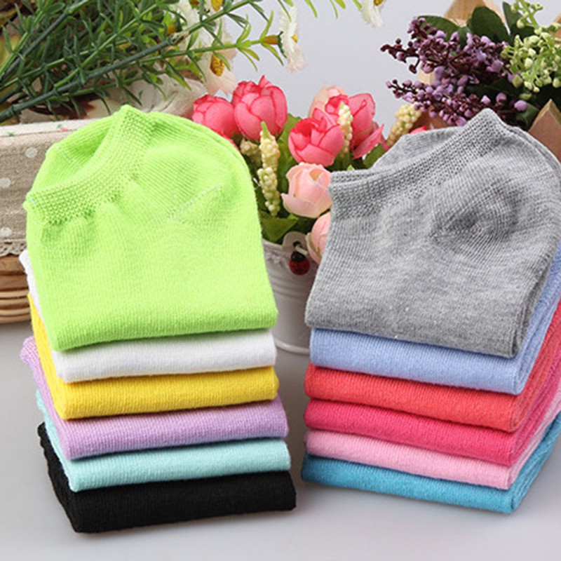 IELGY Vớ cotton nhiều màu sắc kẹo ngọt thời trang nữ nam