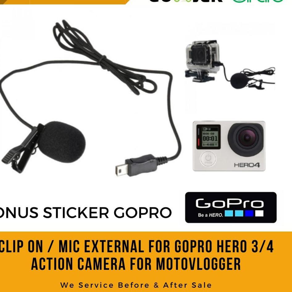 H838 CLIP HERO 4 MIC EXTERNAL GOPRO HERO 3 MIC cho HERO3 HERO4 GO PRO MOTOVLOG