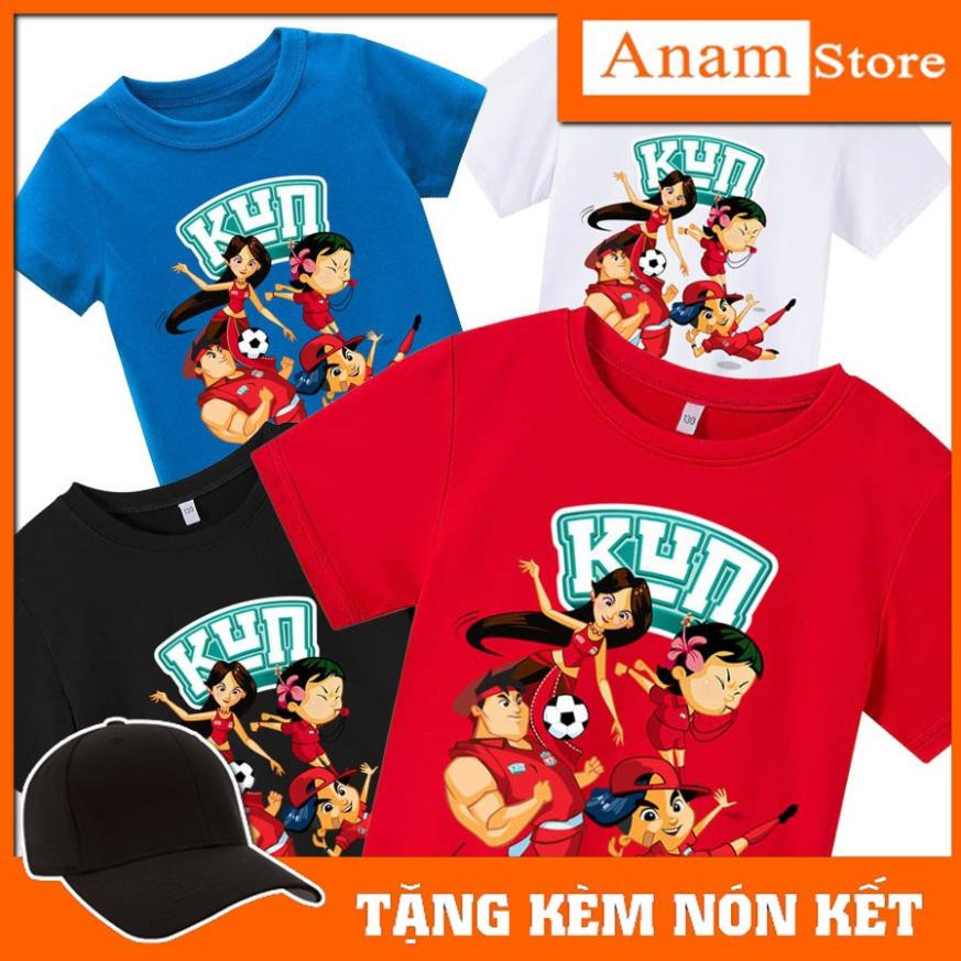 Áo thun trẻ em sữa kun 2, Tặng kèm nón kết, có size người lớn, Anam Store