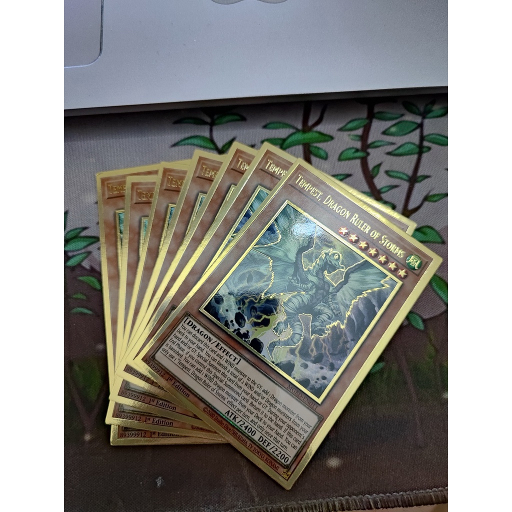 1 lá thẻ bài Tempest, Dragon Ruler of Storms - MGED-EN011 - Premium Gold Rare 1st Edition