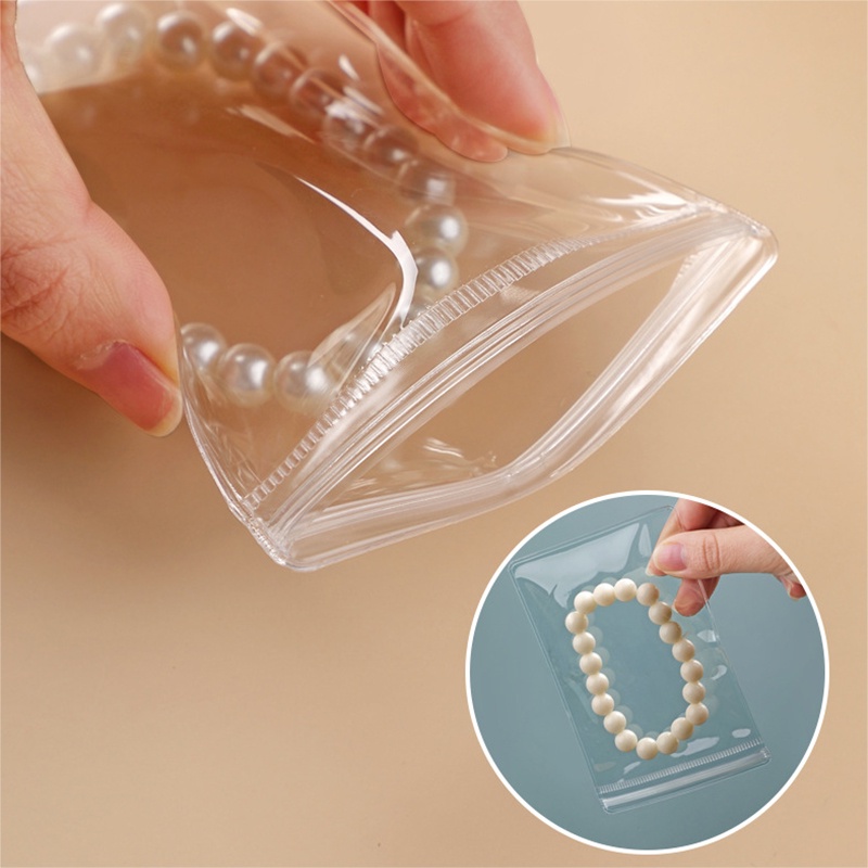 0 Pcs Transparent PVC Small Jewelry Storage Bag Waterproof Anti-Oxidation Ziplock Pouches