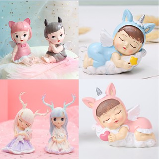 Em bé thiên thần trang trí bánh sinh nhật, topper cake