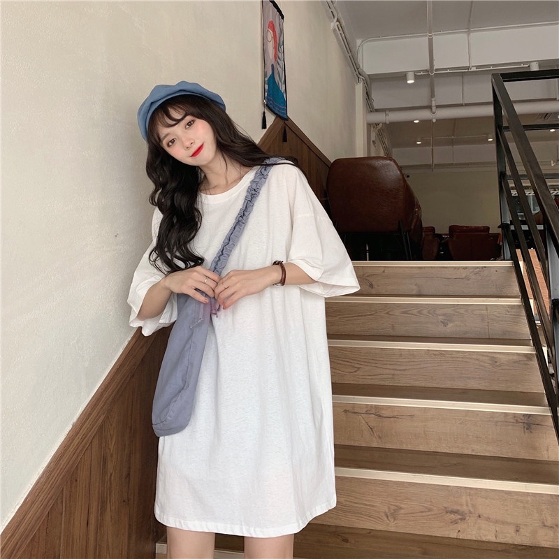 Áo Thun Trơn Phông Thụng Nhiều Màu Tay Ngắn Nam Nữ Cổ Tròn Dáng Rộng Màu Phong Cách Thời Trang Hàn Quốc Có Bigsize