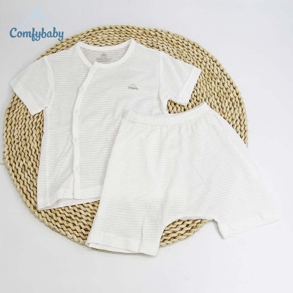 NEW - Bộ quần áo mùa hè cho bé 100% Cotton Lụa – Comfybaby Siêu nhẹ - thoáng mát QACF22042021 size 3-12 tháng