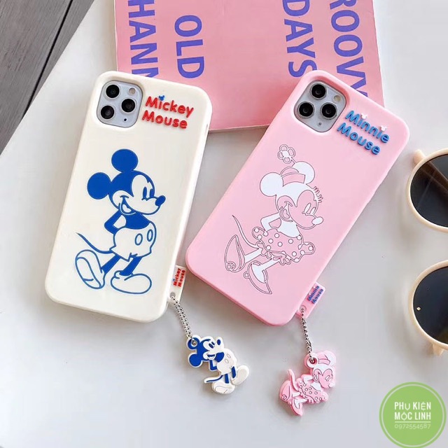 Tặng kèm móc tay Iphone 6 7 6plus 7plus 8plus X Xs max 11 11 pro max SE Ốp chuột Mickey Mouse Silicon chống sốc