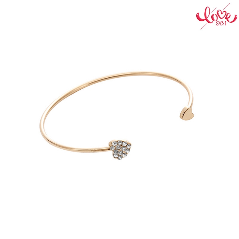 Vòng Tay Mạ Vàng Đính Đá Zircon Hình Trái Tim Lấp Lánh Đơn Giản Dễ Phối Đồ Phong Cách Hàn Quốc | BigBuy360 - bigbuy360.vn