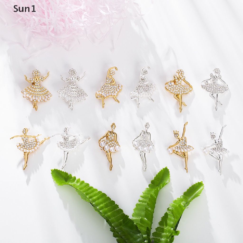Sun1 &gt; Ghim Cài Áo Hình Vũ Công Múa Ba Lê Đính Đá Pha Lê Dễ Thương Thời Trang Cho Nữ