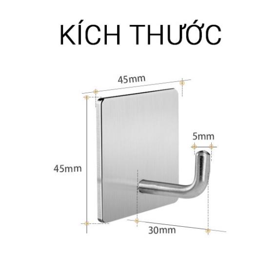 Móc Treo Đồ INOX 304 Keo 3M Siêu Dính Dán Tường Gạch, Men, Kính