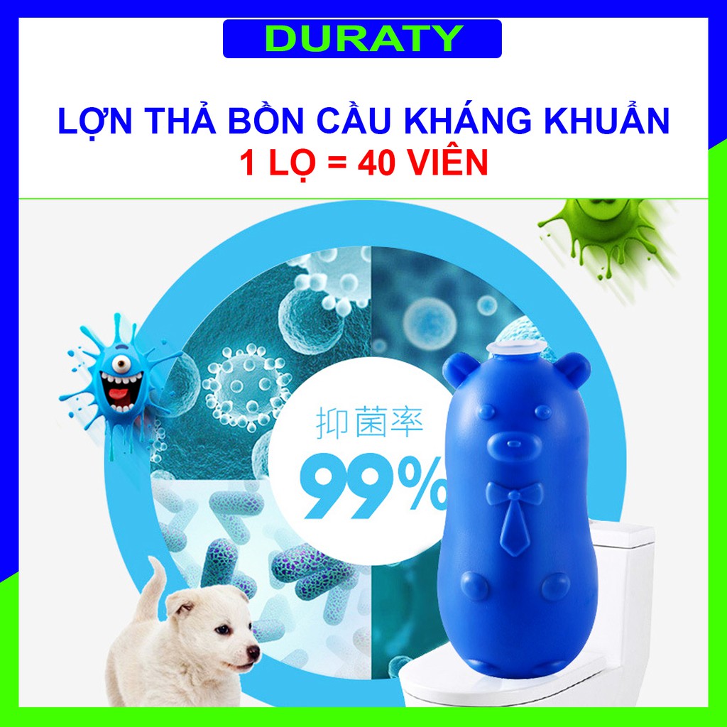 [HÀNG XỊN] COMBO 5 Lọ Thả Bồn Cầu Hình Con Lợn Tiện Lợi Giá Rẻ - Tẩy Ố, Làm Trắng, Diệt Khuẩn, Khử Mùi Bồn Cầu - DURATY