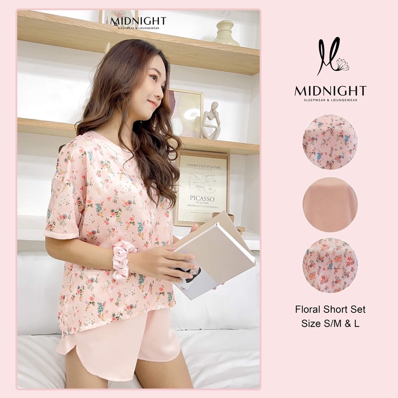 Đồ ngủ mặc nhà Set ngắn Floral - Midnight Sleepwear