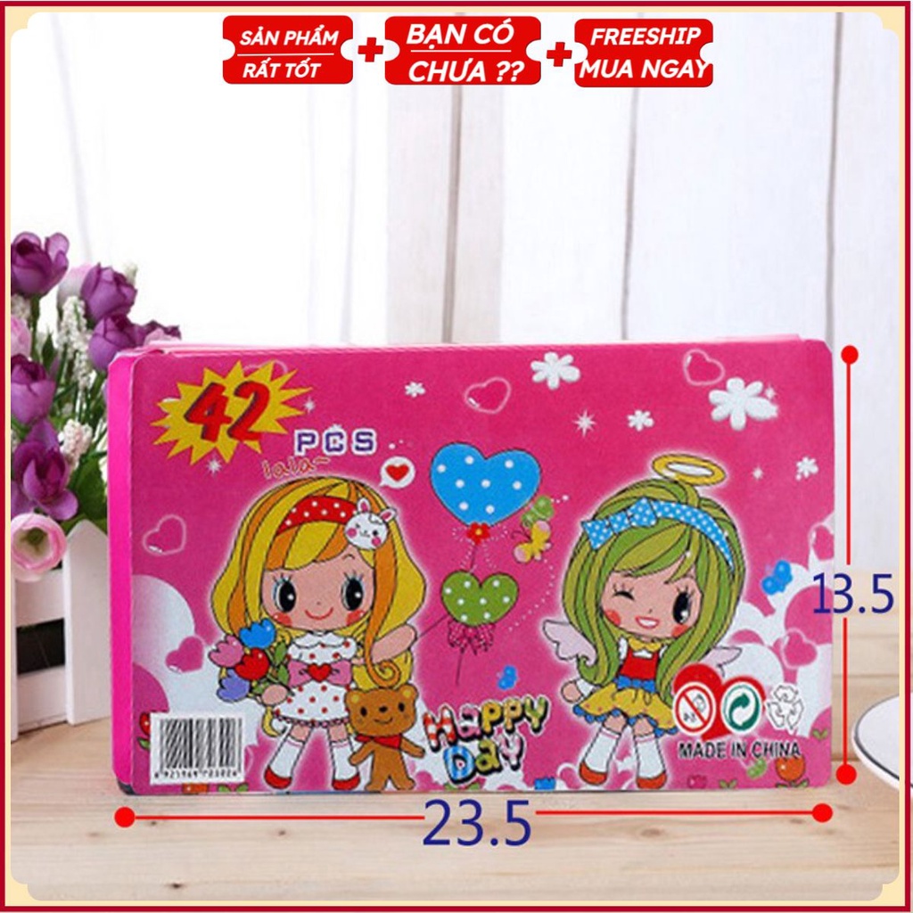 [Xả Kho] Chiêc Cặp Chì Màu 42 Món Sơ Cấp Cho Bé Khai Giảng (Hàng Mới Hơi Bụi 1 Chút)