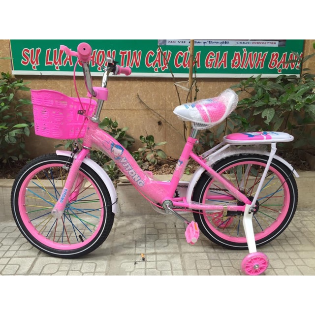 Xe đạp trẻ em hồng 18 inch giá rẻ