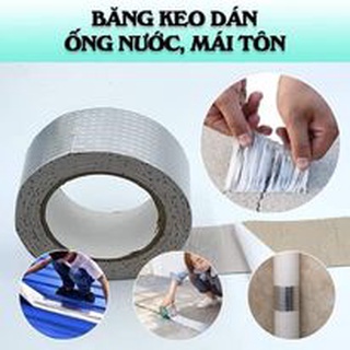 Keo dán tôn, băng keo siêu dính đa năng rộng 5cm/10cm, miếng dán chống thấm, giật, chống dột mái tôn, dán ống