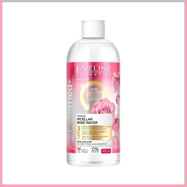 Nước Tẩy Trang Tinh Chất Hoa Hồng Facemed+ Eveline 400ml Toning Micellar Rose Water