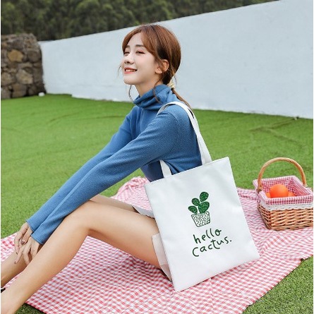 Túi Tote Vải Canvas Siêu Dễ Thương