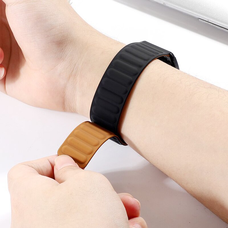 Dây silicone khóa nam châm thích hợp cho đồng hồ thông minh HUAWEI SAMSUNG Galaxy Watch 3 46mm 42mm Active 2 20mm 3