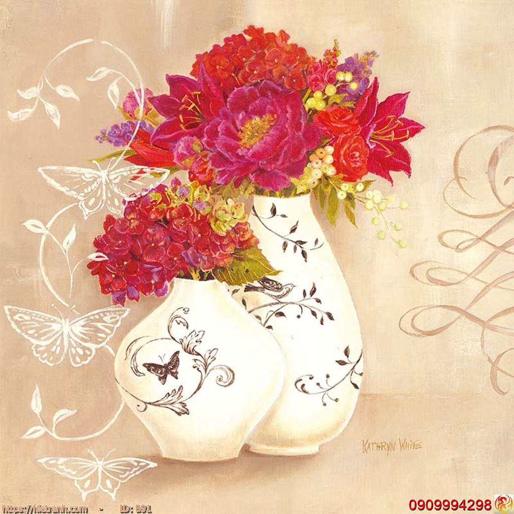 TRANH DÁN TƯỜNG 3D BÌNH HOA, LO HOA NHIỀU MẪU