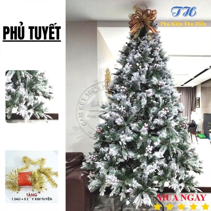 HỎA TỐC HCM Cây Thông Noel Phủ Tuyết 1M5, 2m, 2m4, 3m Cây Thông Trang Trí Noel Giáng Sinh