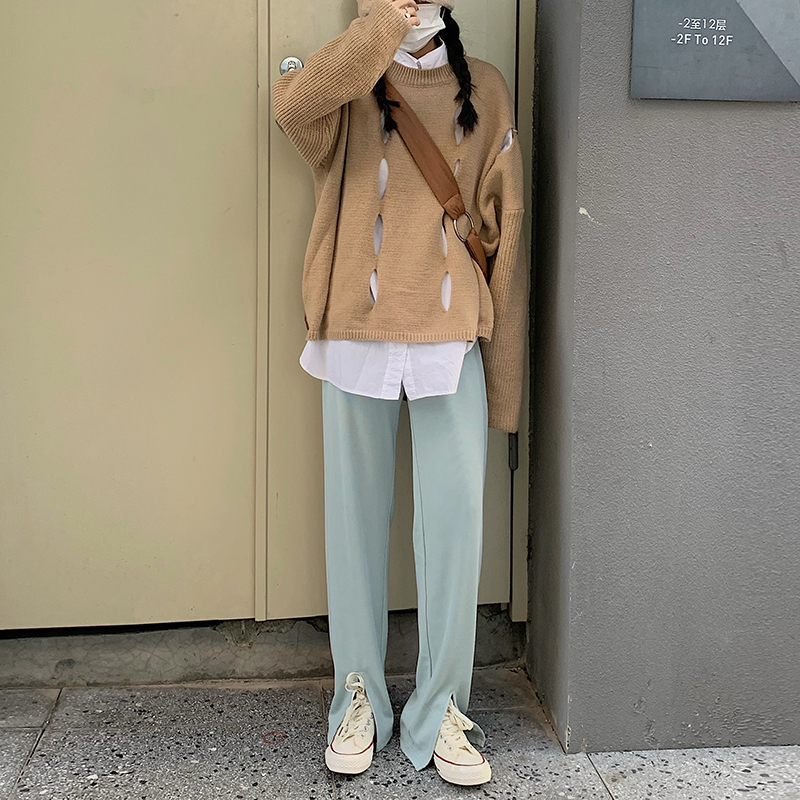 Quần Nữ Dài Lưng Cao Xẻ Ống Thời Trang Hàn Quốc 2 Màu Lựa Chọn | BigBuy360 - bigbuy360.vn