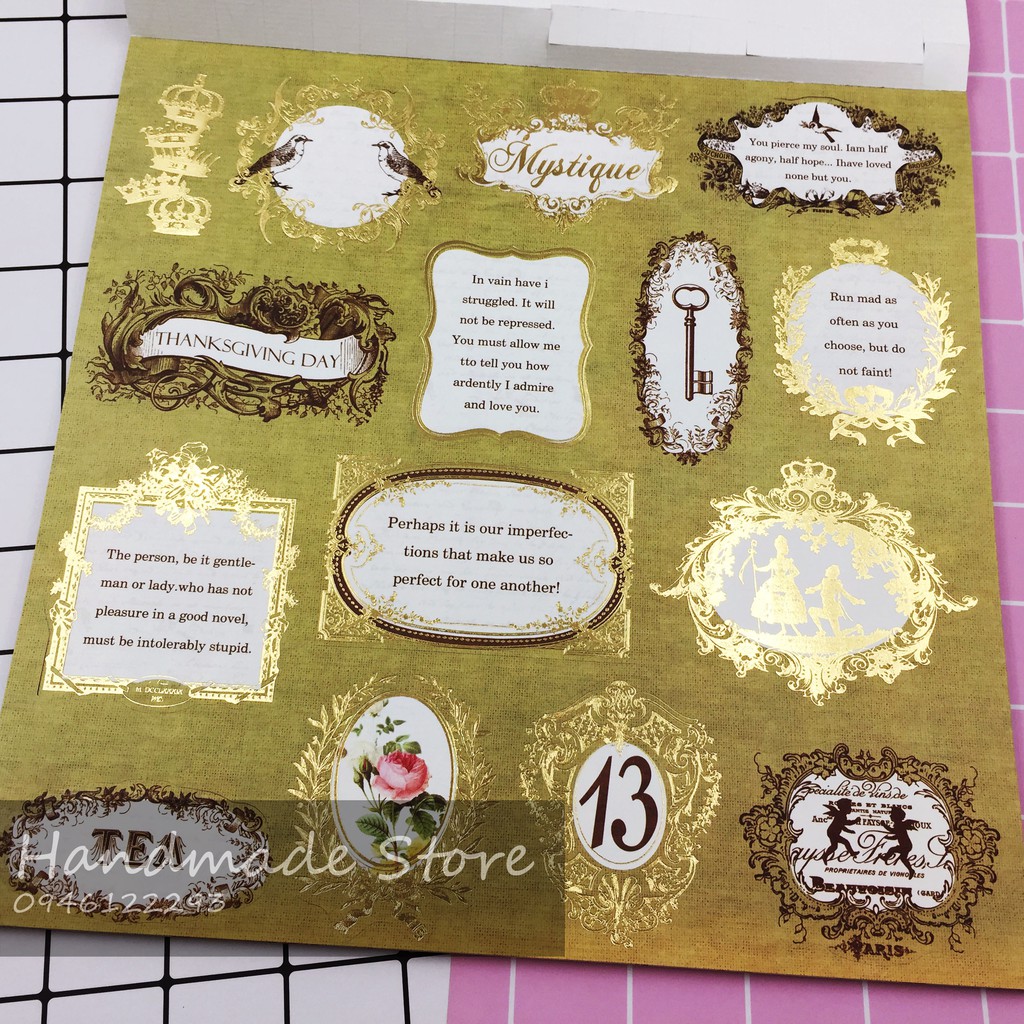 Paper Pack 12x12inch MS10 - Giấy bìa họa tiết trang trí Scrapbook