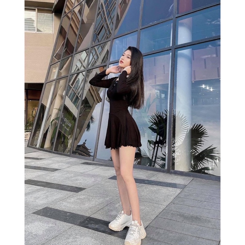 Đầm xoè tay dài siêu hot  ( chất len tăm siêu dãn )-Carotshop | BigBuy360 - bigbuy360.vn