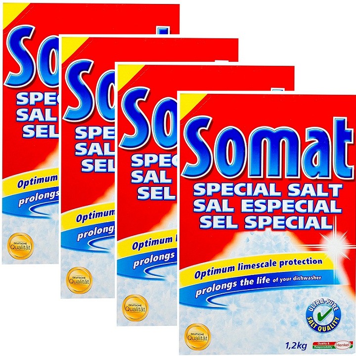 4 hộp muối làm mềm nước Somat ( Muối rửa bát somat ) hộp 1,2kg bóng bột