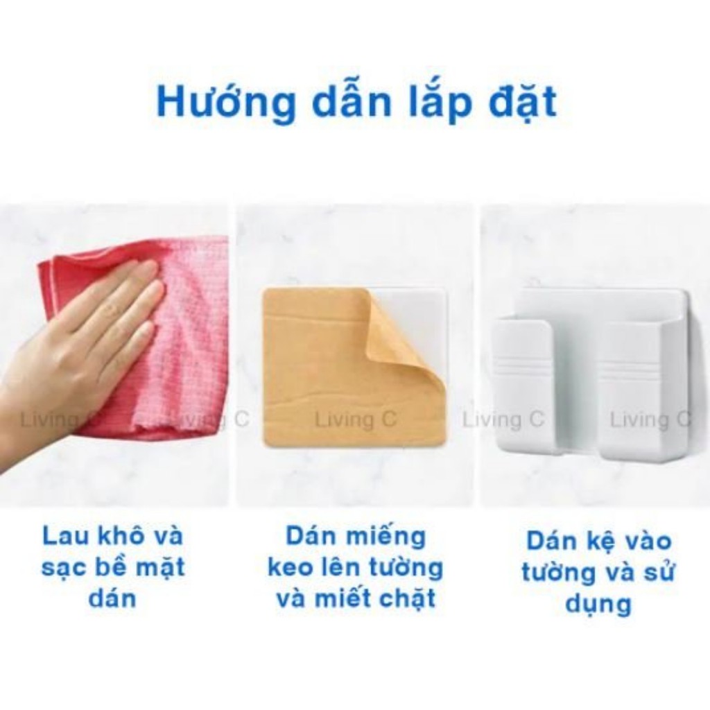 ⚡DÍNH SIÊU CHẮC⚡Giá Sạc Điện Thoại Dán Tường, Kệ Dán Tường Để Điều Khiển Tivi, Điều Hòa